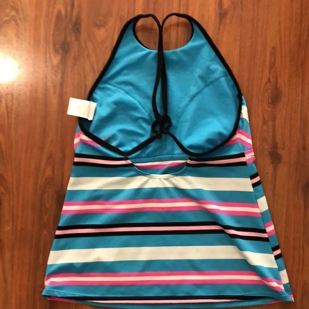 Nike vintage striped halter racer back top M